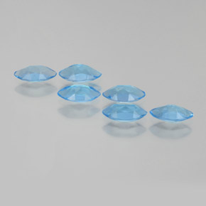 Topazio naturale blu da 2,57 ct, marchesa, VVS-VS