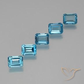 9.86ctw Naturale Blu svizzero Topazio, Taglio smeraldo, VS