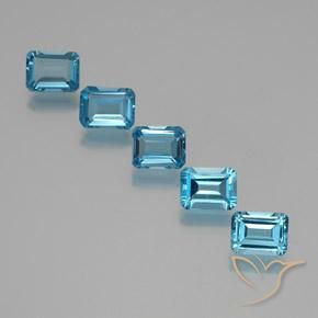 Gemme di Topazio Blu svizzero naturale da 9.86 ct, Ottagonale / Taglio smeraldo, VS