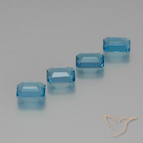Gemme di Topazio Blu svizzero naturale da 7.74 ct, Ottagonale / Taglio smeraldo, VS