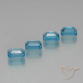 Gemme di Topazio Blu svizzero naturale da 8.56 ct, Taglio smeraldo, VS