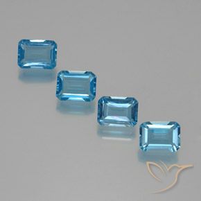 Gemme di Topazio Blu svizzero naturale da 7.78 ct, Ottagonale / Taglio smeraldo, VS