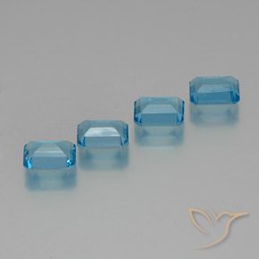 Gemme di Topazio Blu svizzero naturale da 7.78 ct, Ottagonale / Taglio smeraldo, VS