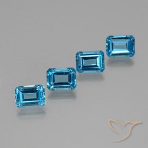7.74ctw Naturale Blu svizzero Topazio, Taglio smeraldo, VS