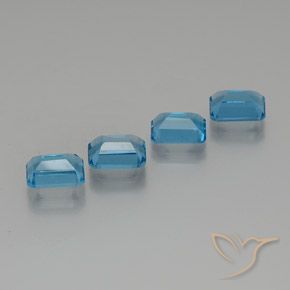 Gemme di Topazio Blu svizzero naturale da 7.74 ct, Ottagonale / Taglio smeraldo, VS