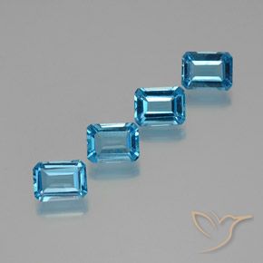 7.71ctw Naturale Blu svizzero Topazio, Taglio smeraldo, VS