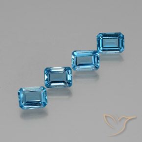 7.46ctw Naturale Blu svizzero Topazio, Taglio smeraldo, VS