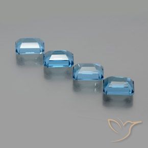 Gemme di Topazio Blu svizzero naturale da 8.04 ct, Ottagonale / Taglio smeraldo, VVS-VS