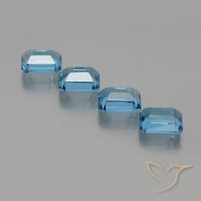Gemme di Topazio Blu svizzero naturale da 8.43 ct, Ottagonale / Taglio smeraldo, VS