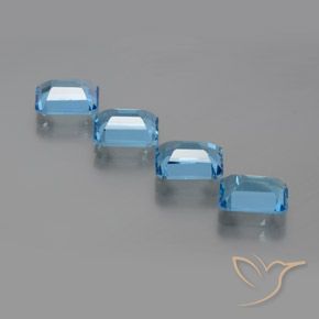Gemme di Topazio Blu svizzero naturale da 7.65 ct, Ottagonale / Taglio smeraldo, VS