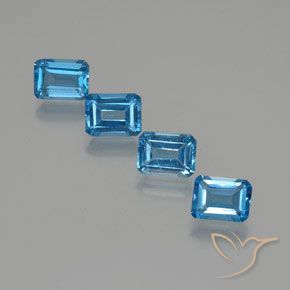 Gemme di Topazio Blu svizzero naturale da 8.02 ct, Ottagonale / Taglio smeraldo, VS