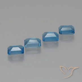 Gemme di Topazio Blu svizzero naturale da 8.02 ct, Ottagonale / Taglio smeraldo, VS