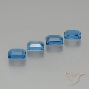 Gemme di Topazio Blu svizzero naturale da 8.13 ct, Ottagonale / Taglio smeraldo, VS