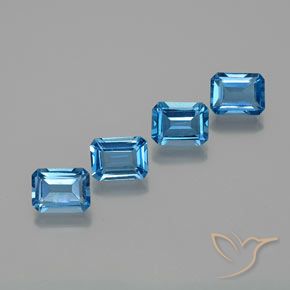 Gemme di Topazio Blu svizzero naturale da 7.49 ct, Ottagonale / Taglio smeraldo, VS