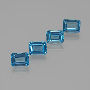 Topazio naturale blu da 8,16 ct, taglio smeraldo, VS