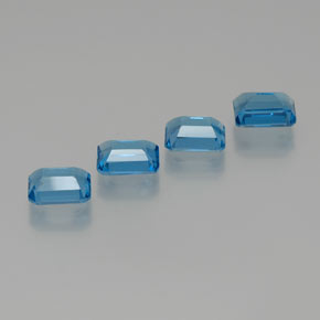 Topazio naturale blu da 8,16 ct, taglio smeraldo, VS