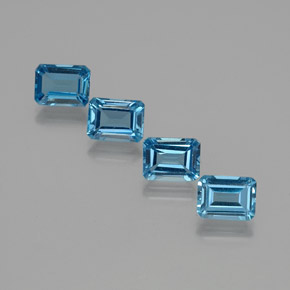 Topazio naturale blu da 7,89 ct, taglio smeraldo, VS