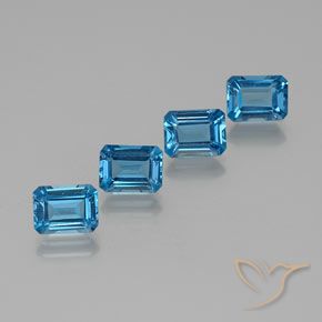 7.76ctw Naturale Blu svizzero Topazio, Taglio smeraldo, VS