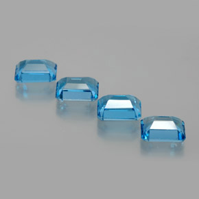 Topazio naturale blu da 8,16 ct, taglio smeraldo, VS