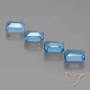 Gemme di Topazio Blu svizzero naturale da 8.32 ct, Ottagonale / Taglio smeraldo, VS