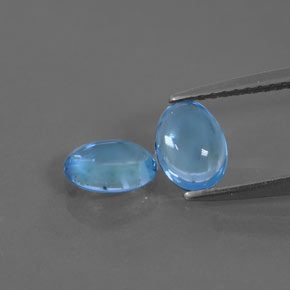 Topazio naturale blu svizzero da 1,59 ct, taglio ovale, trasparente