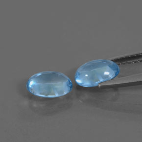 Topazio naturale blu svizzero da 1,59 ct, taglio ovale, trasparente