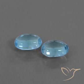 Gemme di Topazio Blu svizzero naturale da 1.87 ct, Ovale, Trasparente