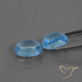 Gemme di Topazio Blu svizzero naturale da 2.31 ct, Ovale, Trasparente