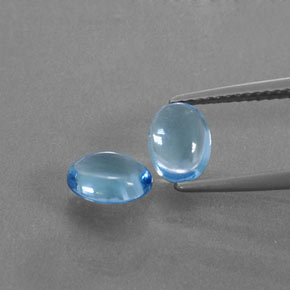 Topazio naturale blu da 2,05 ct, taglio ovale, trasparente