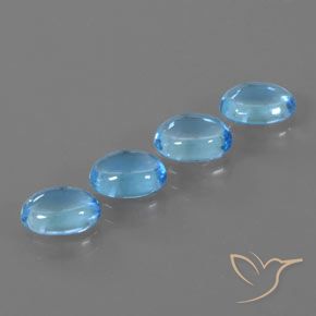 4.05ctw Naturale Blu svizzero Topazio, Ovale, Trasparente, Photo A