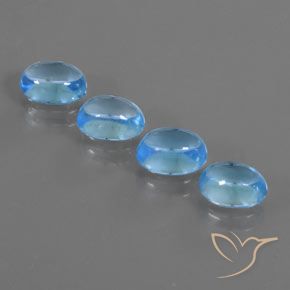 5.25ctw Naturale Blu svizzero Topazio, Ovale, Trasparente