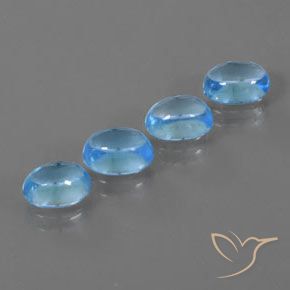 Gemme di Topazio Blu svizzero naturale da 5.25 ct, Ovale, Trasparente