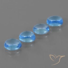 Gemme di Topazio Blu svizzero naturale da 5.38 ct, Ovale, Trasparente