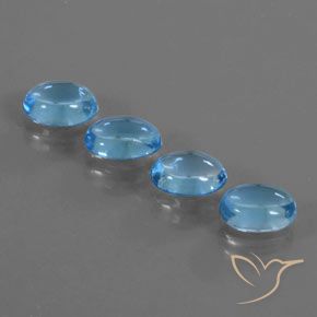 3.82ctw Naturale Blu svizzero Topazio, Ovale, Trasparente