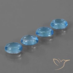 Gemme di Topazio Blu svizzero naturale da 3.82 ct, Ovale, Trasparente
