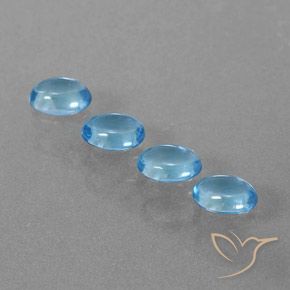 Gemme di topazio blu svizzero naturale da 3,72 ct, taglio ovale, trasparente
