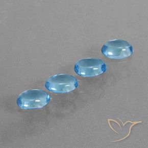 Gemme di topazio blu svizzero naturale da 3,72 ct, taglio ovale, trasparente