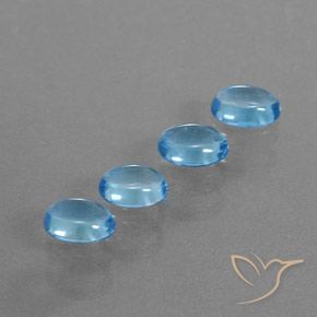 Topazio naturale blu da 3,89 ct, taglio ovale, trasparente