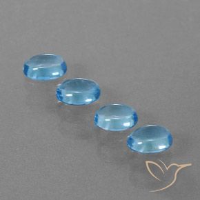 Topazio naturale blu da 3,89 ct, taglio ovale, trasparente