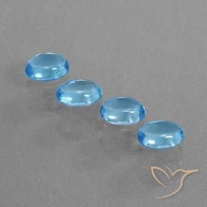 3.94ctw Naturale Blu svizzero Topazio, Ovale, Trasparente