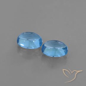 Gemme di Topazio Blu svizzero naturale da 2.12 ct, Ovale, Trasparente