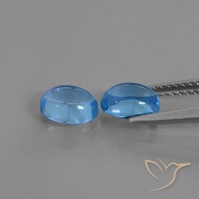 Gemme di Topazio Blu svizzero naturale da 2.12 ct, Ovale, Trasparente