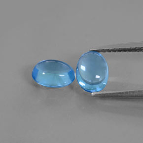 Topazio naturale blu da 2,12 ct, taglio ovale, trasparente