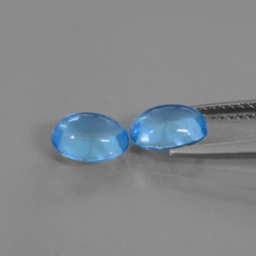 Topazio naturale blu da 2,12 ct, taglio ovale, trasparente