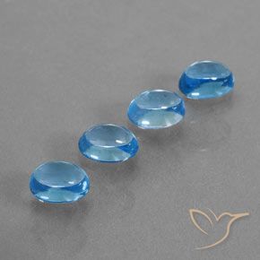 5.07ctw Naturale Blu svizzero Topazio, Ovale, Trasparente