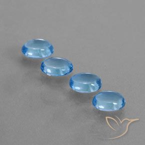 3.94ctw Naturale Blu svizzero Topazio, Ovale, Trasparente
