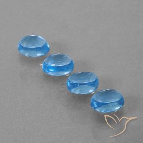 Gemme di Topazio Blu svizzero naturale da 5.64 ct, Ovale, Trasparente