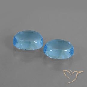 Gemme di Topazio Blu svizzero naturale da 2.26 ct, Ovale, Trasparente
