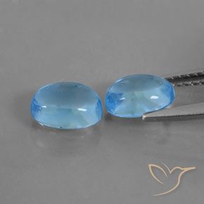 Gemme di Topazio Blu svizzero naturale da 2.26 ct, Ovale, Trasparente