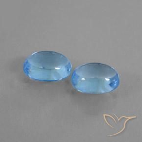 Gemme di Topazio Blu svizzero naturale da 2.10 ct, Ovale, Trasparente